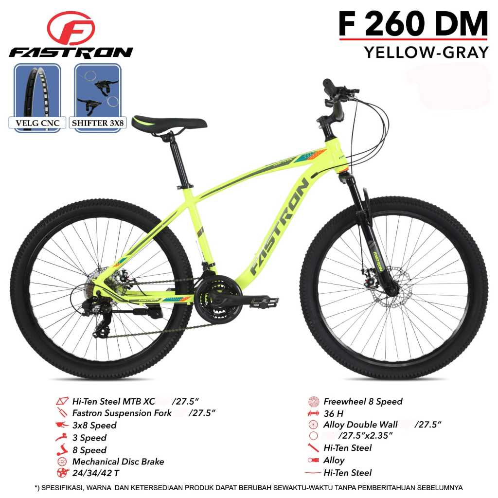 sepeda gunung mtb 27.5 inch fastron f 260 dm by PACIFIC sepeda mtb murah bagus 24 speed discbrake