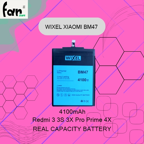 WIXEL BATRE Double Power Handphone Ori Baterai XiaoMi BM47 Redmi 3 3S 3X Pro Prime 4X Real Capacity 