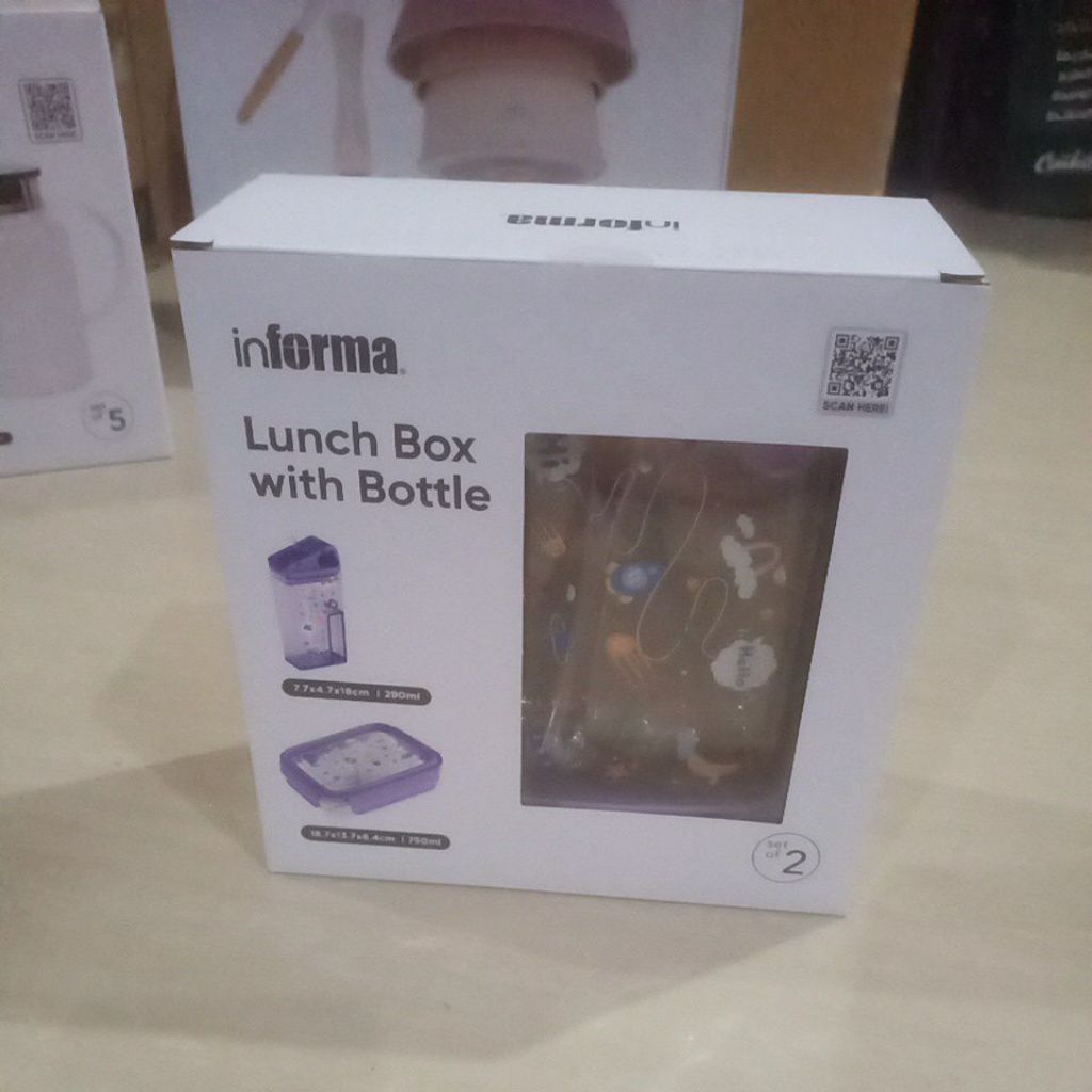 Lunch box tritan purple sora with bottle informa
