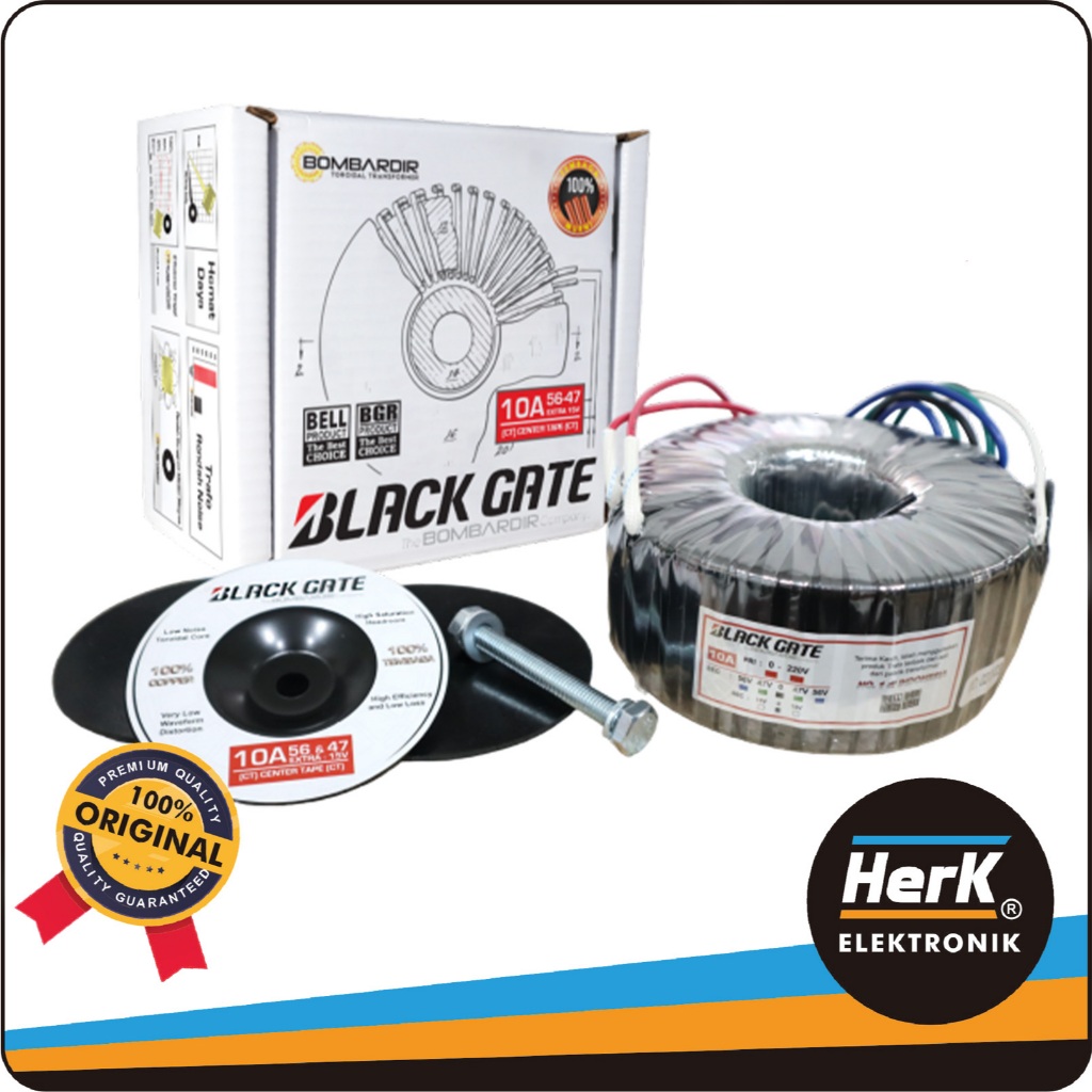 Trafo Toroid 10A CT 47V – 56V BlackGate Bombardir | BGR BELL | 100% Tembaga Murni Travo Toroidal Tra