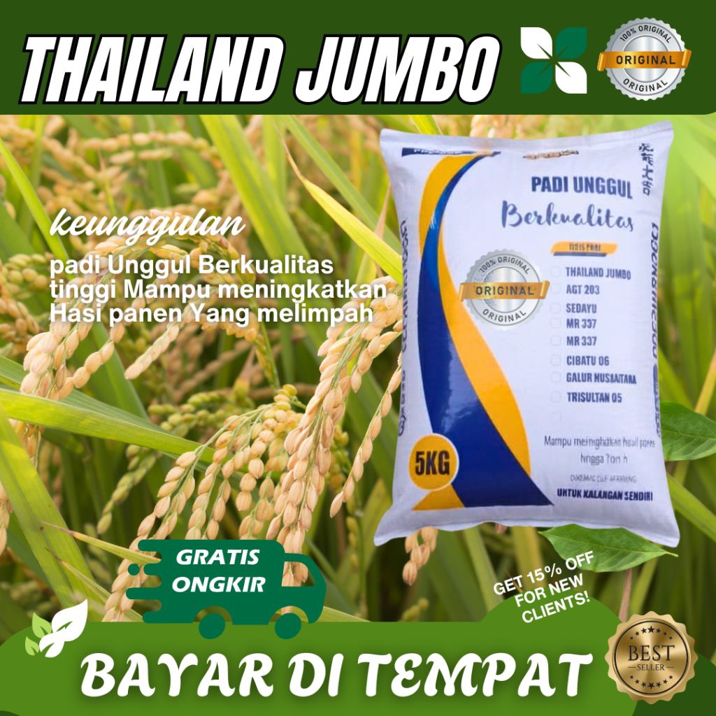 Benih bibit padi unggul Thailand Jumbo 5 kg
