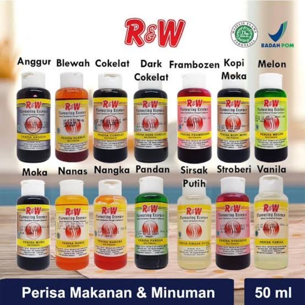 perisa makanan dan minuman essence 50 ml rajawali rw r&w