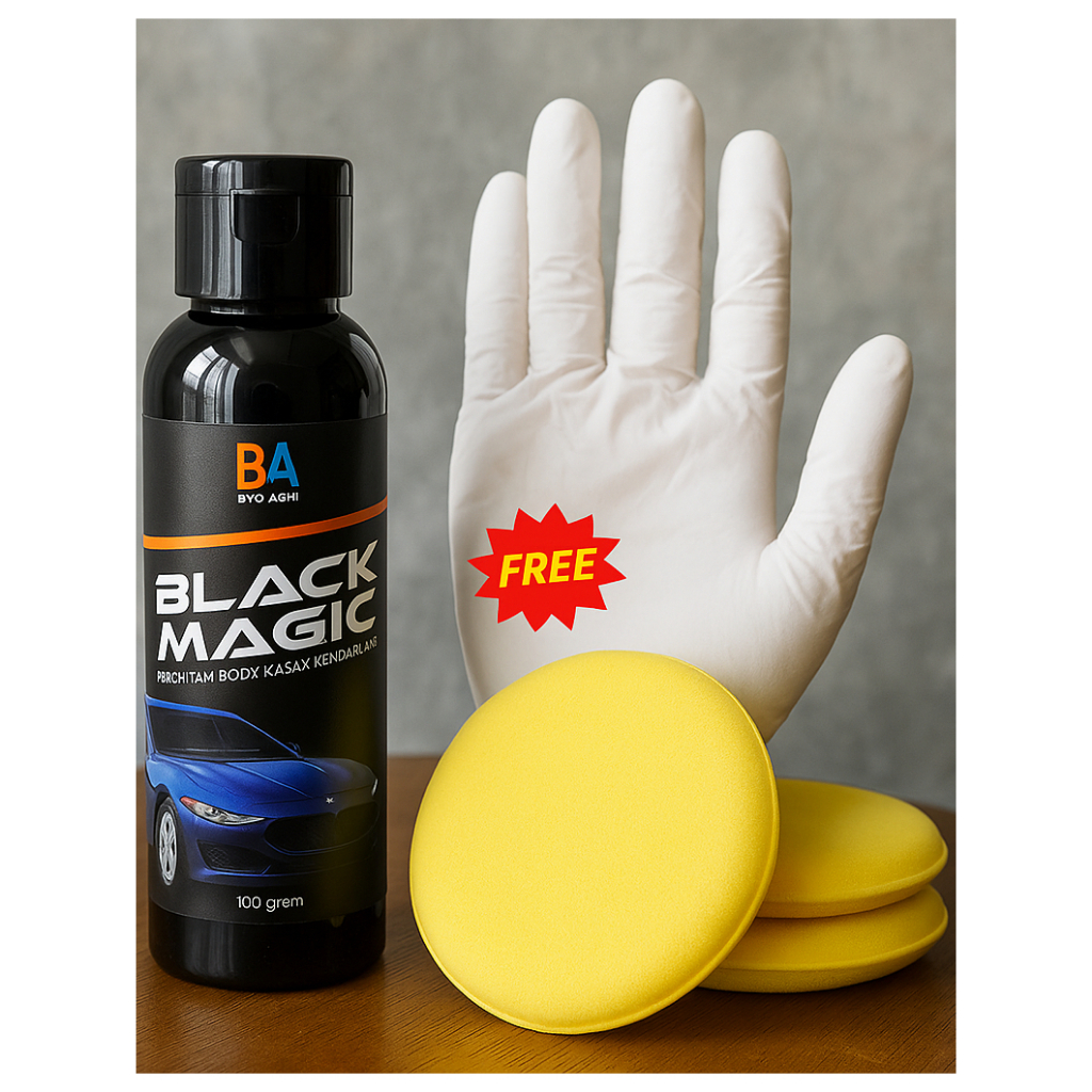 Penghitam Body Motor Kasar Permanen 100% Original Terbaik - Black Magic-BA-R-46 Penghitam Body Mobil