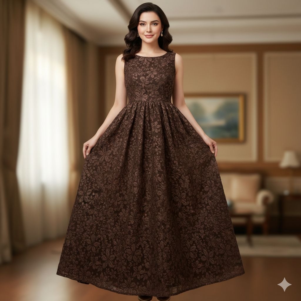 Cod/Bahan Kain Jaguar Embos Motif Bunga Melati/Gaun Dress Dan Kebaya