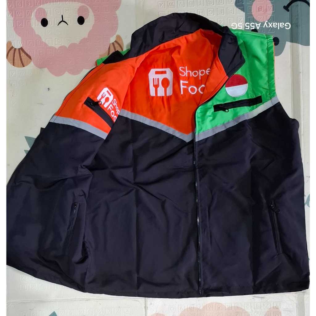 ROMPI GRAB SOPI SETENGAH HITAM ANTI AIR LOGO BORDIR