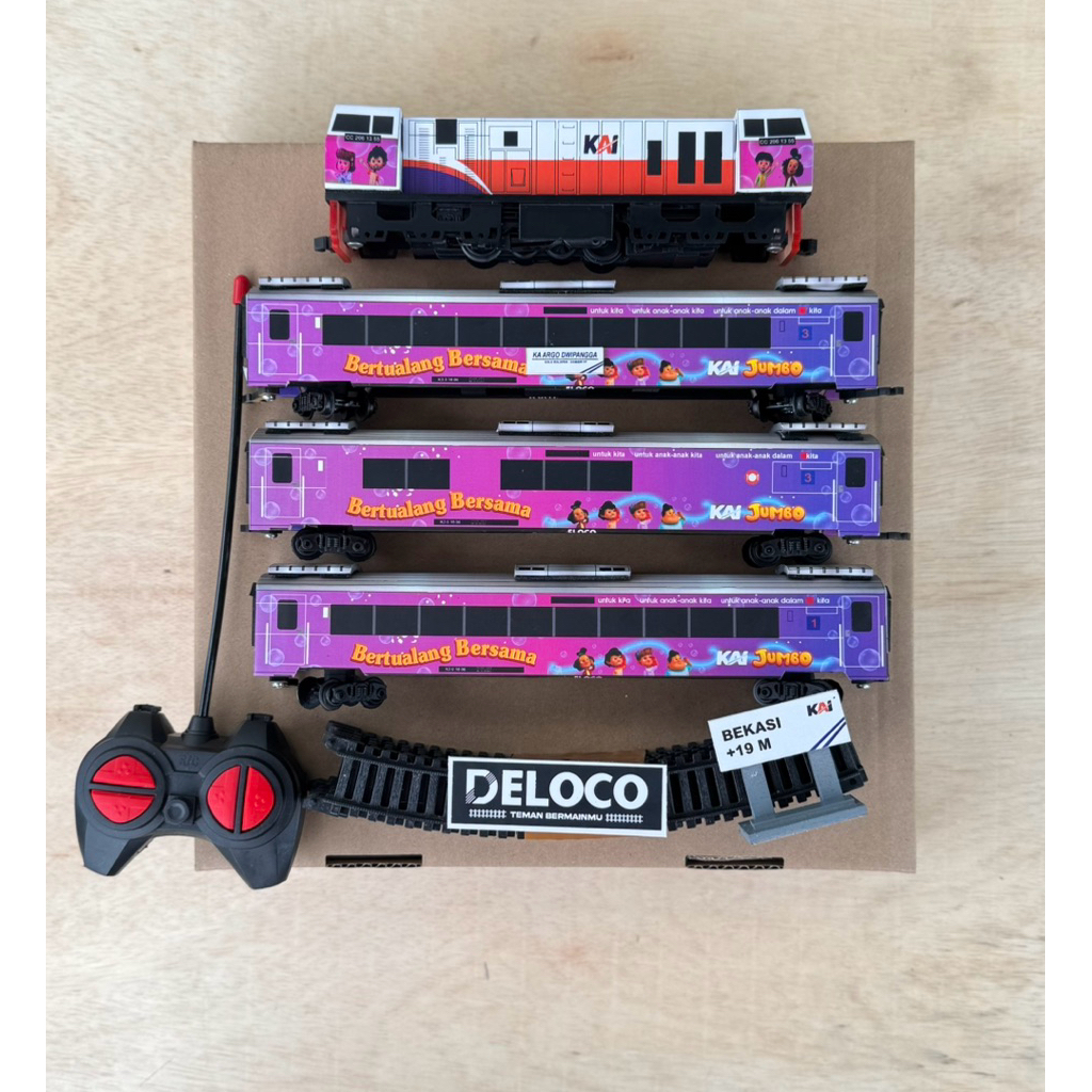 paket Rangkaian murah Mainan Kereta Api Indonesia,Kereta api Tematik Kartun JUMBO,Lokomotif cc206 RC