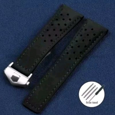 Tali strap jam tangan Tag Heuer Carrera 20mm leather kulit bludru carera