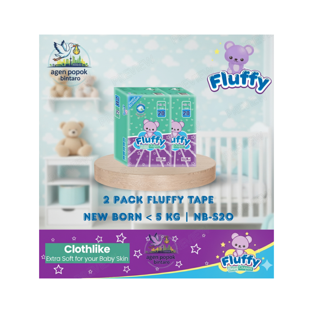 2 Ball Pampers Fluffy Bayi Perekat Tape NB S M L – S20 S40 | Diapers Murah Anti Bocor & Ruam PROMO