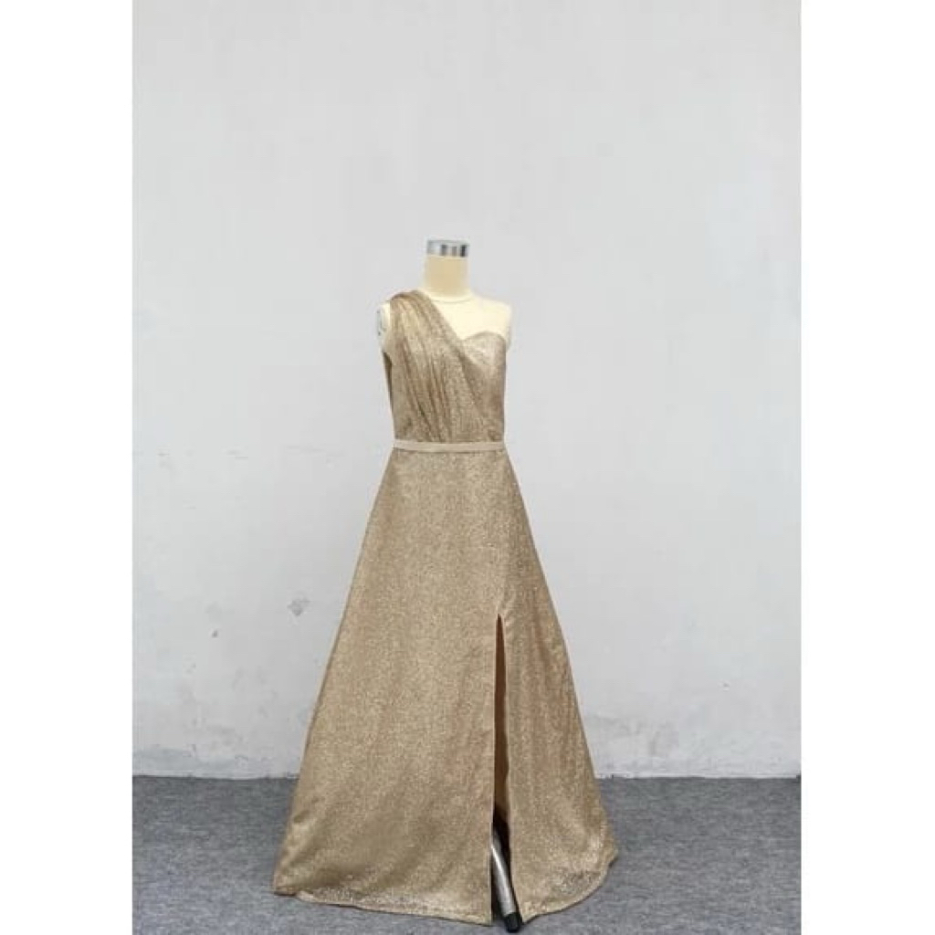 GAUN PESTA GOLD CUSTOM PRELOVED