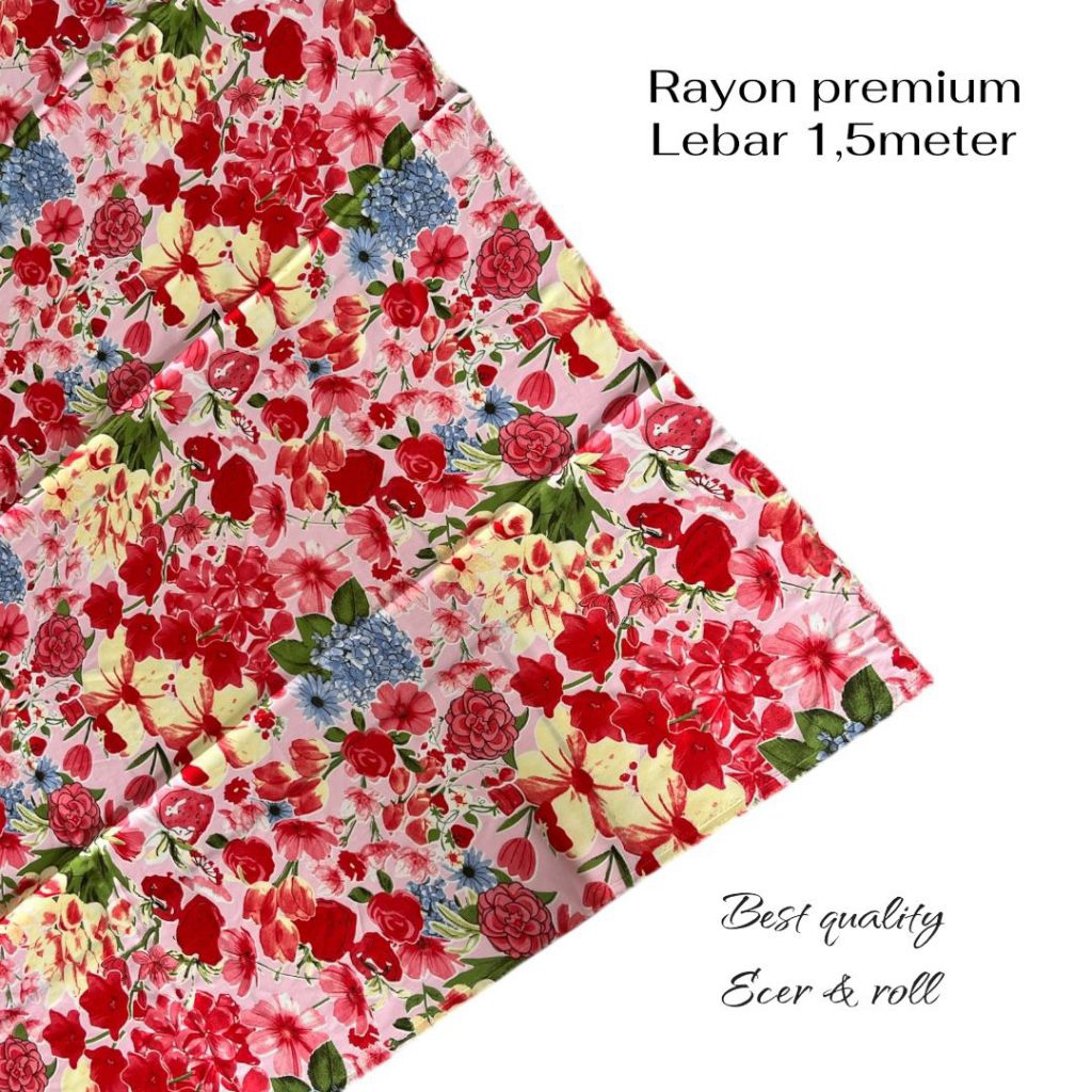 kain bahan katun rayon motiv printing