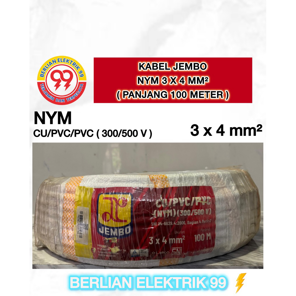 Kabel Jembo NYM 3x4mm 1roll 100meter