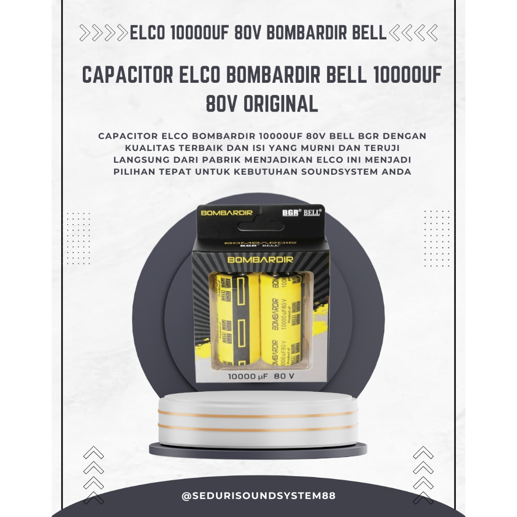 CAPASITOR 10000UF 80V BOMBARDIR BELL -  ELCO 10000 MIKRO 80 VOLT ASLI 10000 UF 80 V ORIGINAL