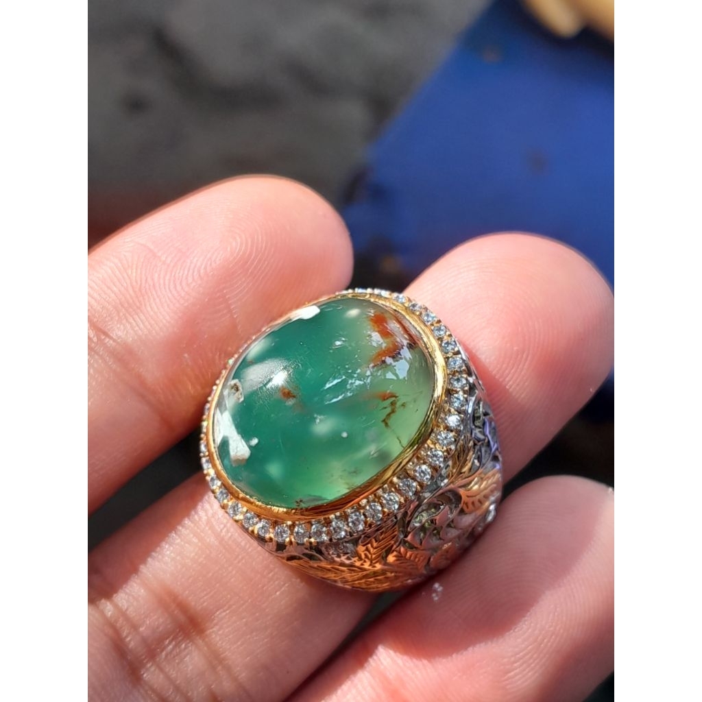 cincin batu akik hijau garut marsih