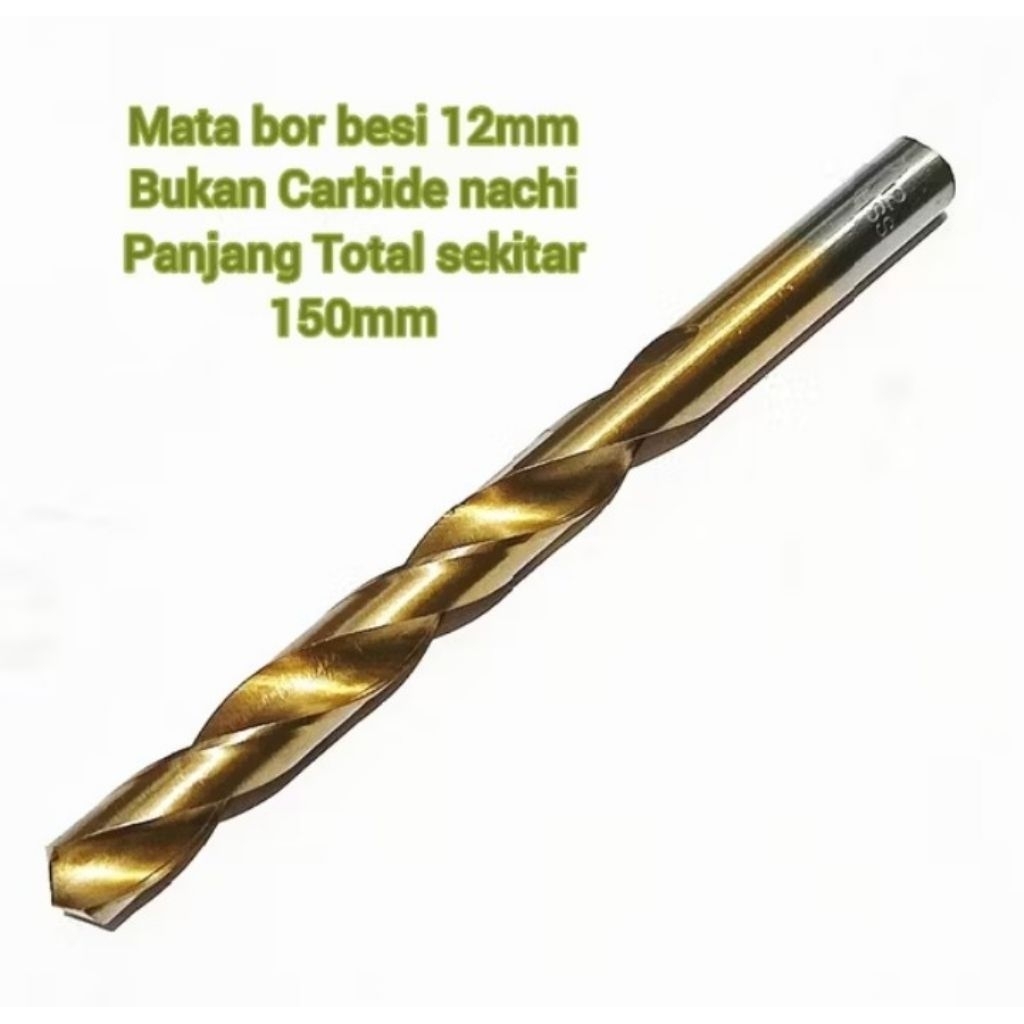 1pcs mata bor besi 12mm HSS bukan carbide nachi panjang total sekitar 150mm