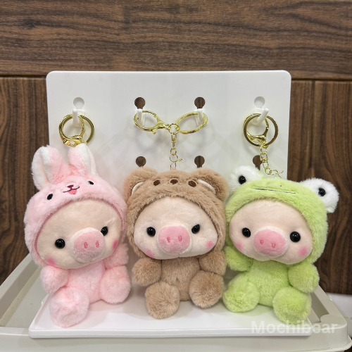 Mochibear | Piggy Costume Bag Charm Gantungan Tas Babi Lucu Plush Toy Pig Gemoy Piglet Doll Boneka