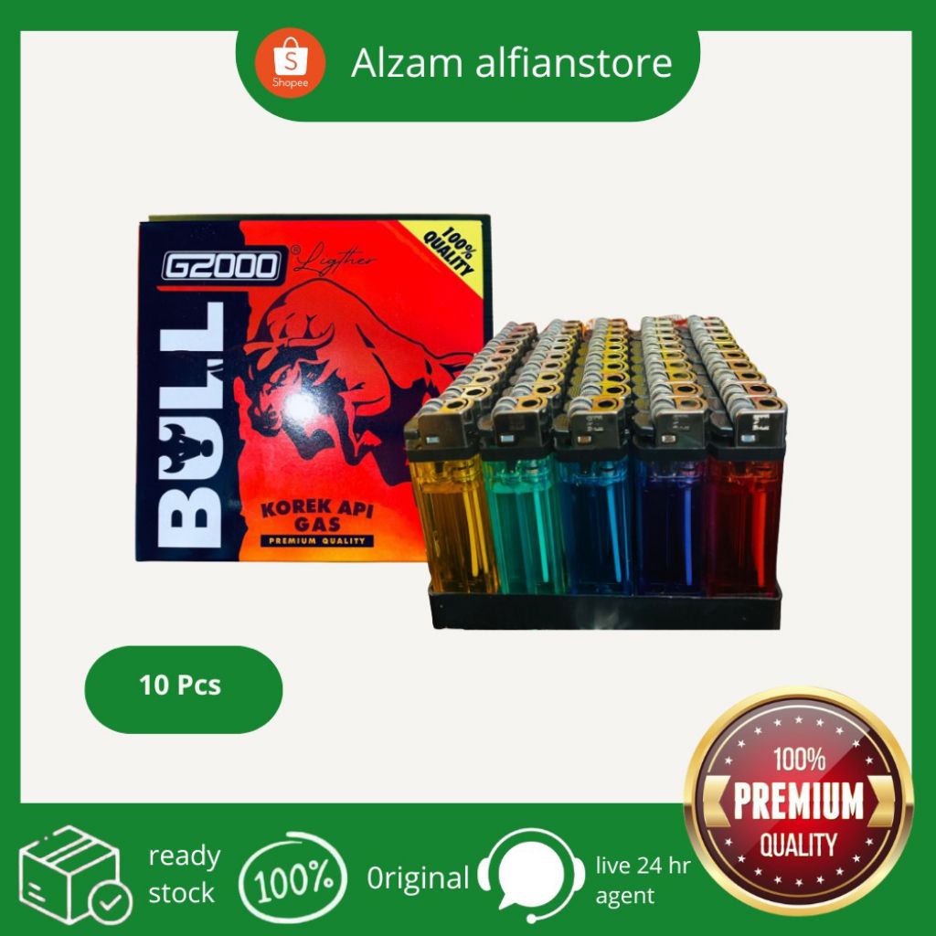 Korek api roda Bull G2000 parian warna ( 10 pcs )