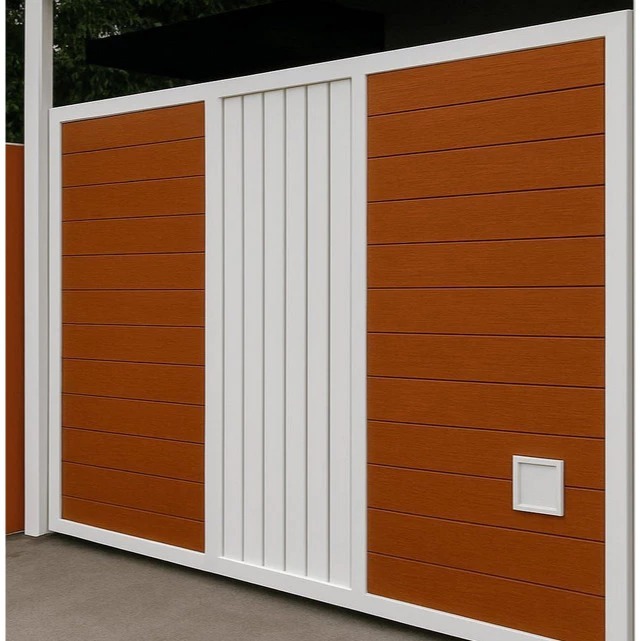 pagar rumah papan grc motif kayu pagar