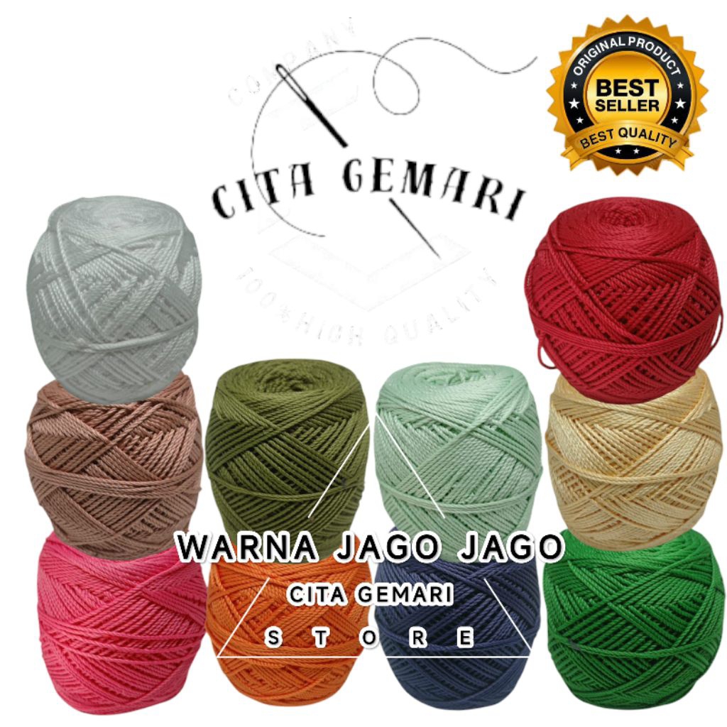 BENANG RAJUT POLYESTER KATALOG POLY KILAP & DOFF WARNA JAGO JAGO/BENANG HIGH QUALITY / BENANG RAJUT 