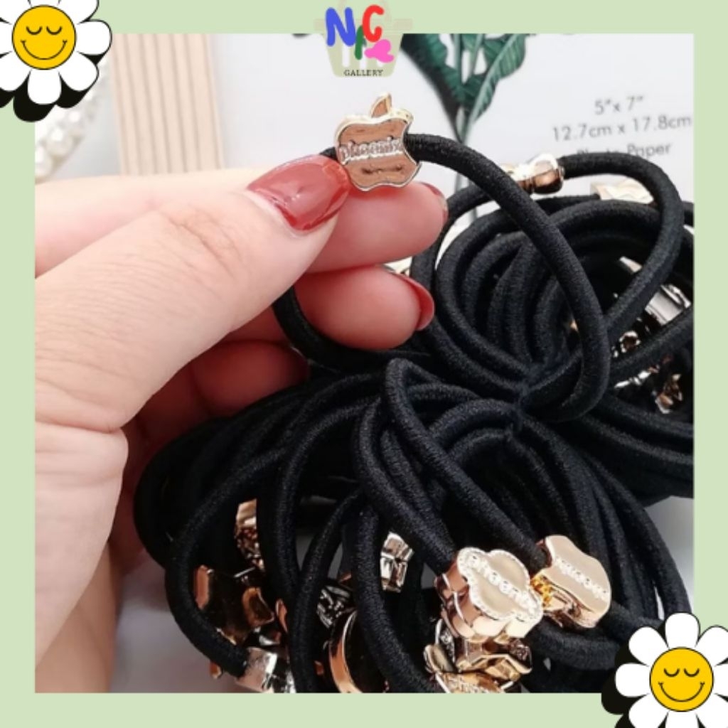 Ikat Rambut Hitam Polos Ikat Rambut Karet Gelang Body Jewerly Kunciran Rambut