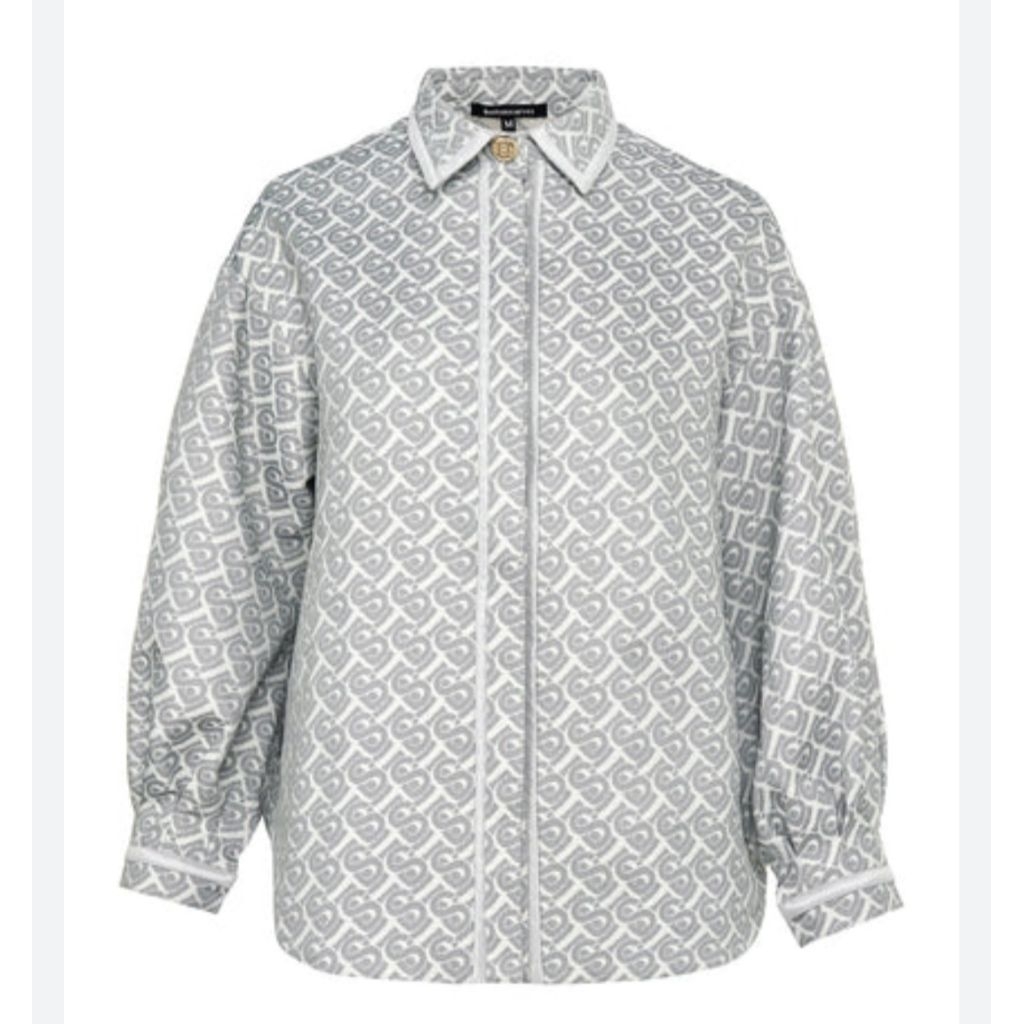 Buttonscarves Bimu Jacquard puff shirt grey