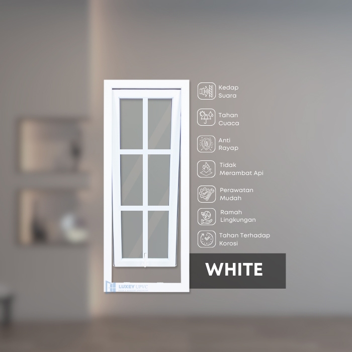 Jendela UPVC Single Awning Full Regal