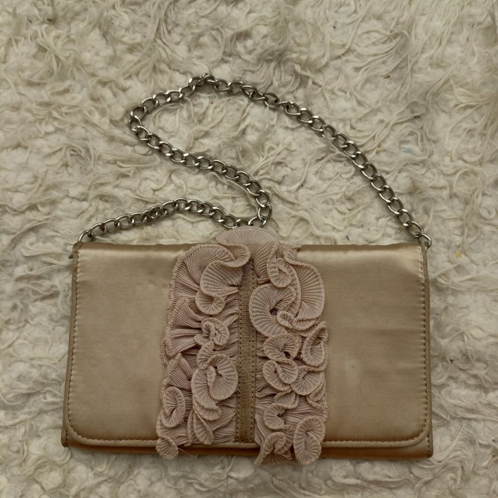 preloved tas pesta Aldo original shoulder bag ruffle chain