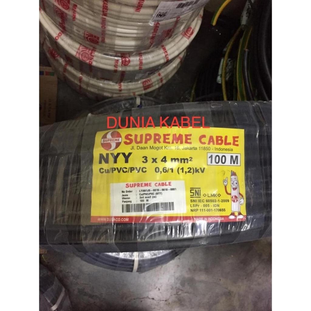 Kabel NYY Supreme 3x4 3X4 3 x 4 Kawat Hitam @50 meter