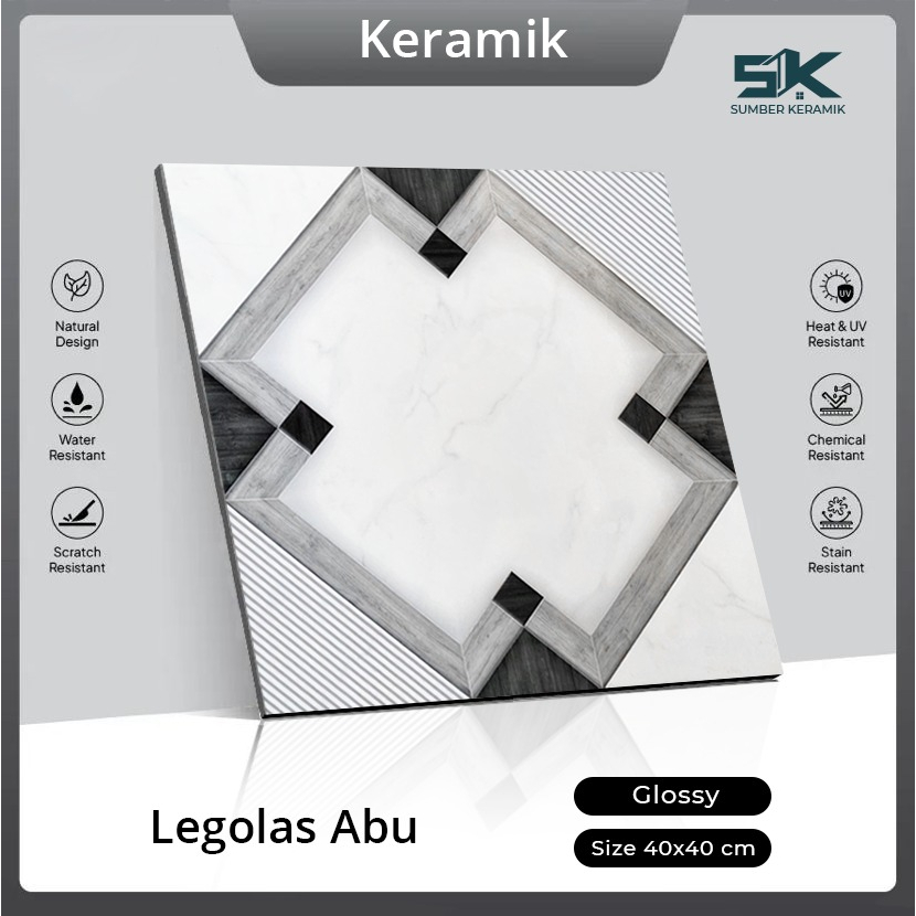 KERAMIK LANTAI LEGOLAS ABU 40X40