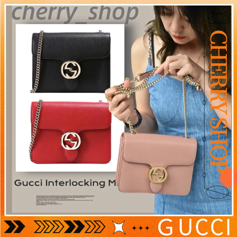 Tas Selempang Mini 8” Interlocking Gucci/ Wanita/Tas Bahu/Tas Selempang