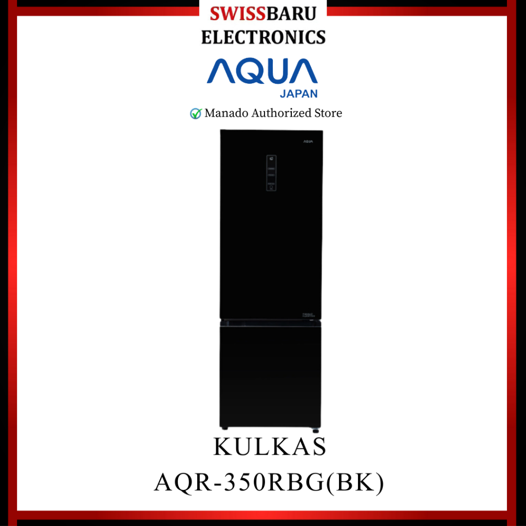 MANADO - KULKAS 2 PINTU AQUA AQR-350RBG(BK)
