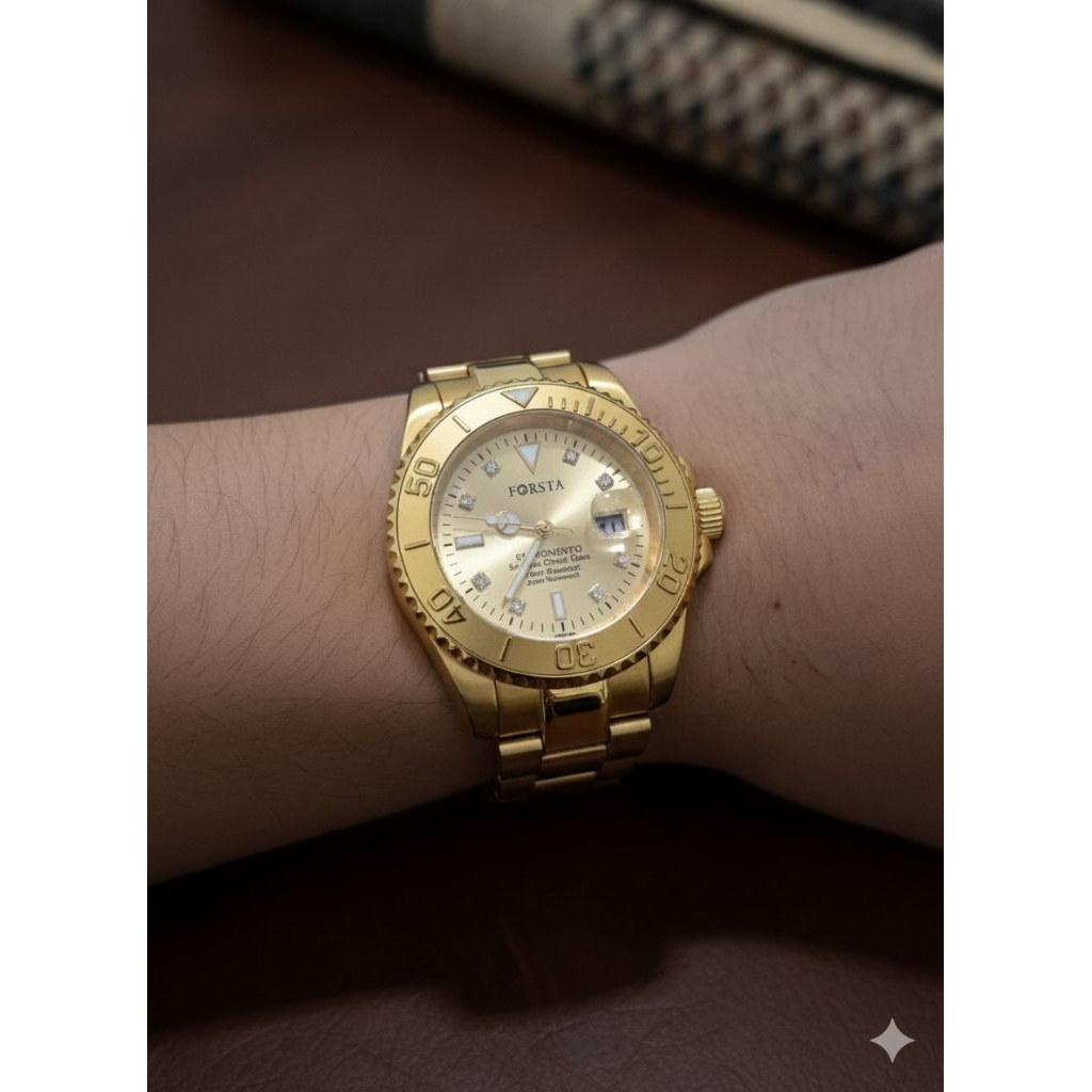 JAM TANGAN PRIA - JAM TANGAN KESEHATAN FORSTA 512 MOMENTO ALL GOLD MAN