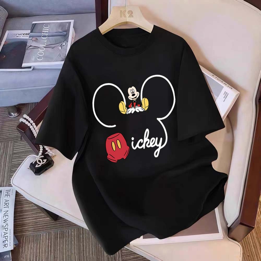 YUYU STUDIO Gambar garis sederhana Mickey Mouse dalam gaya Amerika | Fashion korean style baju kaos 