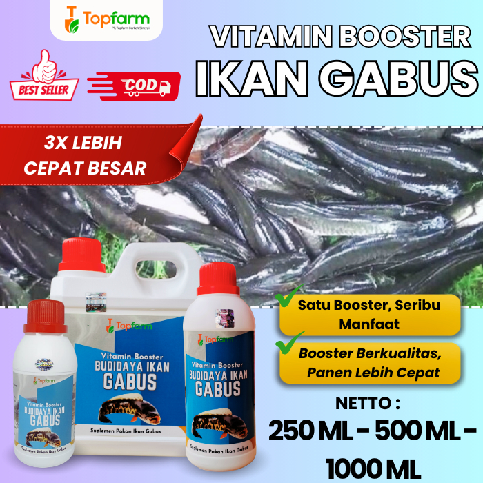 Vitamin Ikan Gabus/ Vitamin Ternak Ikan Gabus/ Vitamin Ikan Gabus Cepat Besar/ Vitamin Pembesar Ikan