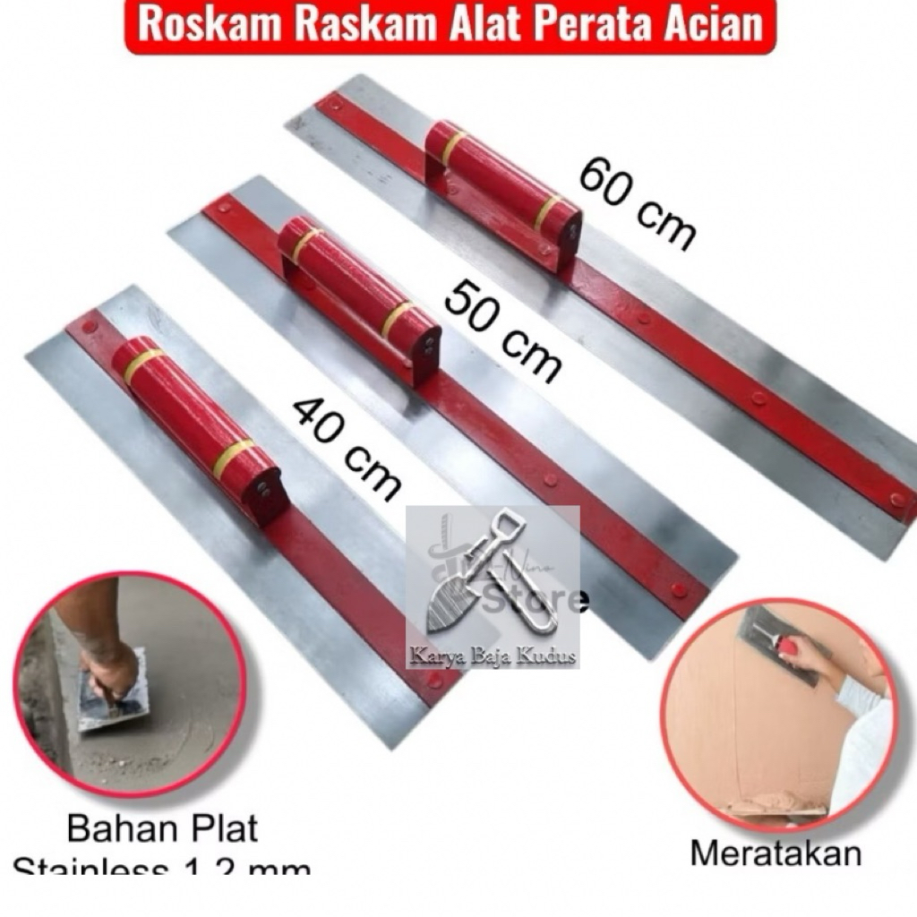 Roskam Raskam Perata Acian Tembok Plaster/ Raskam + Penguat / Raskam Plat Baja 40/50/60cm