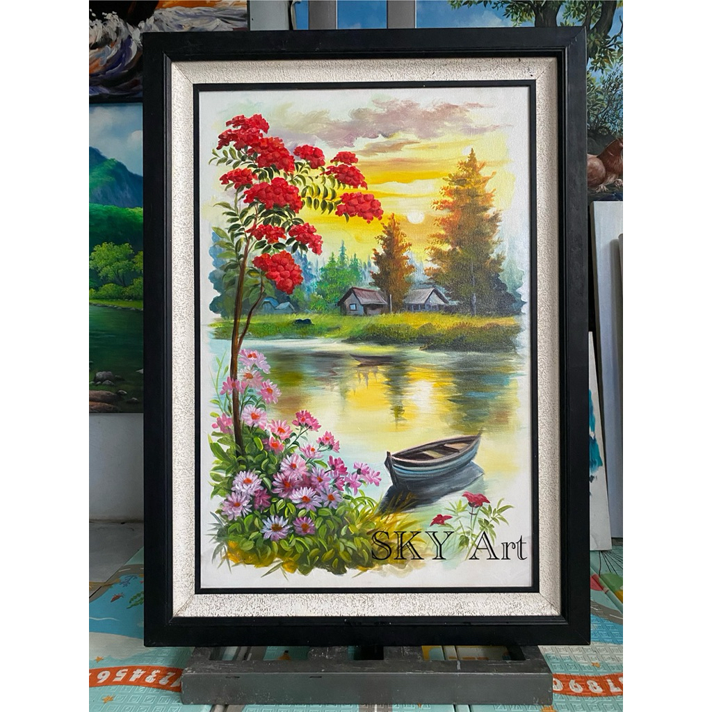 lukisan pemandangan | lukisan dinding | dekorasi rumah | pemandangan alam