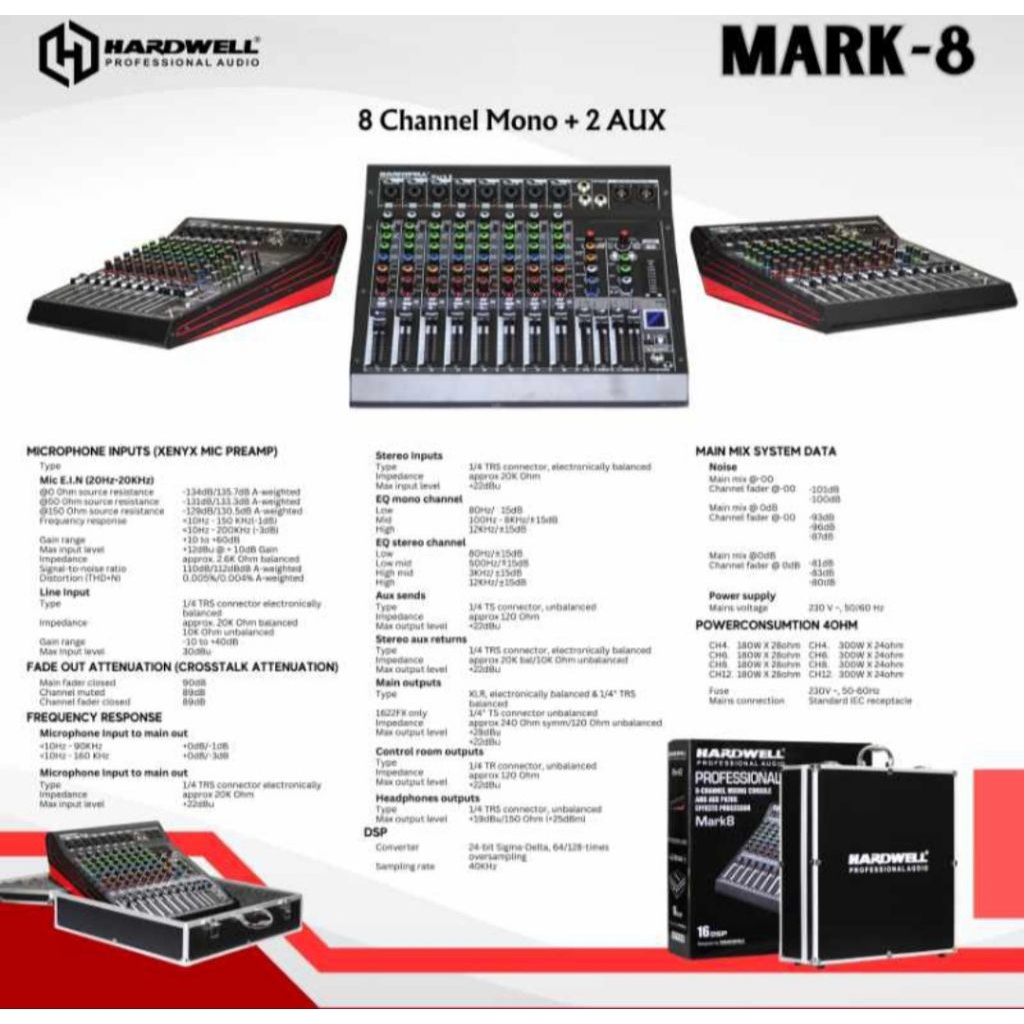 MIXER HARDWELL 8 CHANNEL ORIGINAL MIXER MARK 8 MARK-8 MARK8