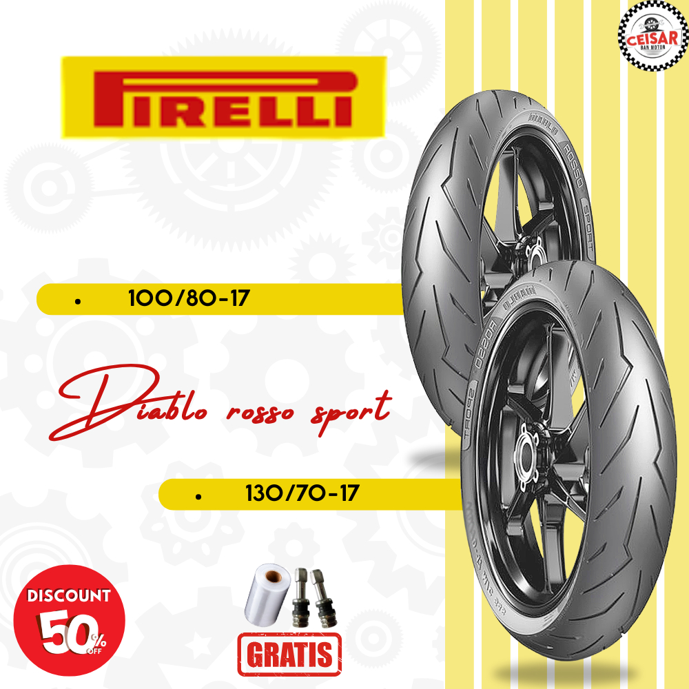 PAKET BAN MOTOR SPORT PIRELLI DIABLO ROSSO SPORT 100/80 130/70-17 TUBELESS