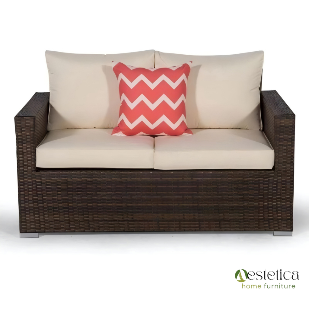 SOFA ROTAN PANJANG 2 SEATER / SOFA TAMU ROTAN / SOFA KAMAR By Aestetica Furniture