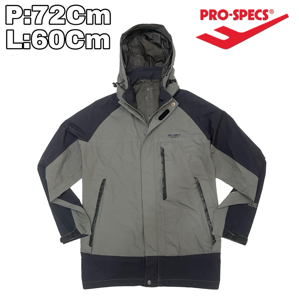 J156 Jaket Outdoor Goretex Waterproof Pro Specs Ascent  Tahan Air Sportwear Grey Hiking Pendaki Gunu