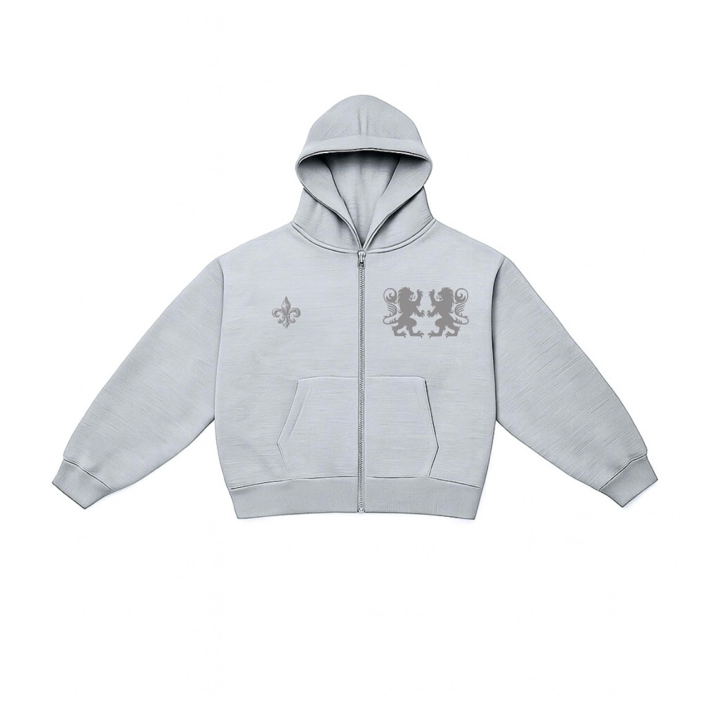 BENZII CLUB - Zipper YKK Hoodie Boxy 330GSM Round Misty