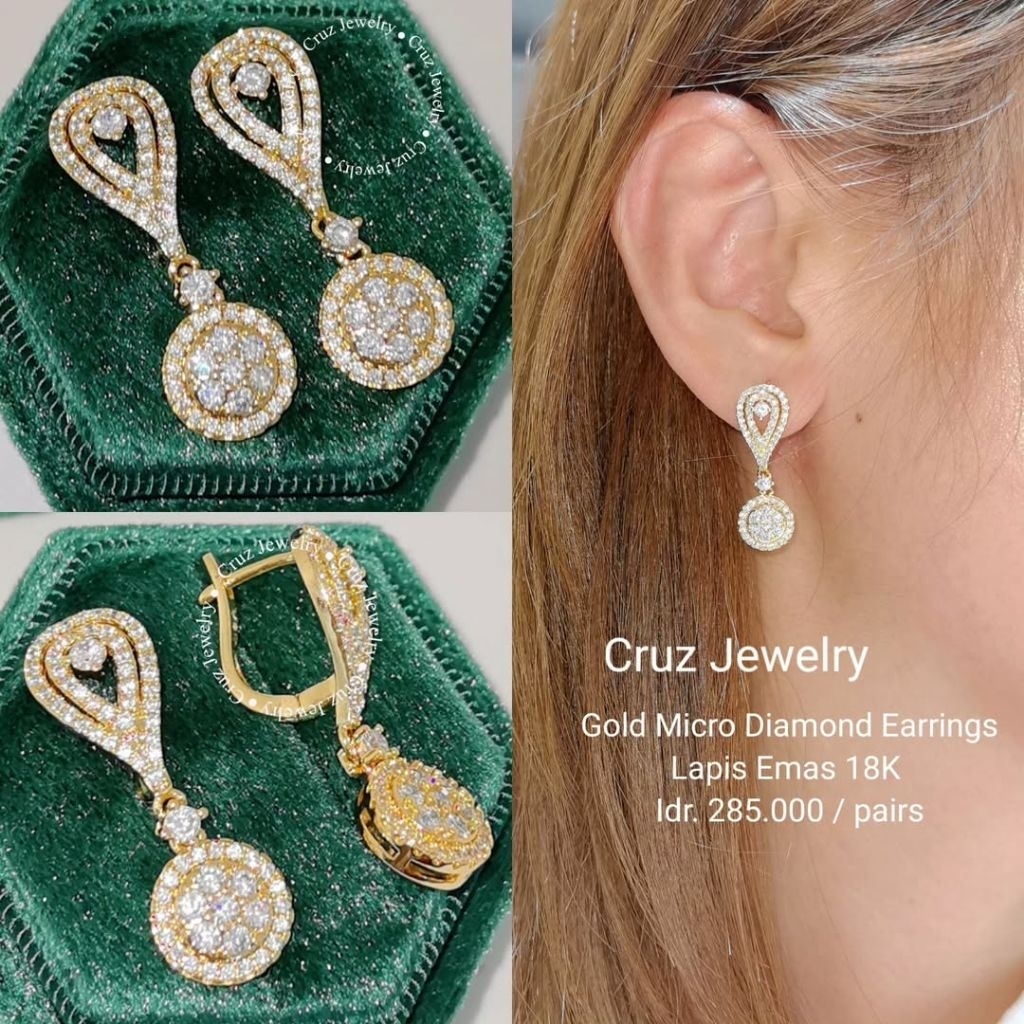 Anting Kualitas Premium Replika Berlian Sungguhan