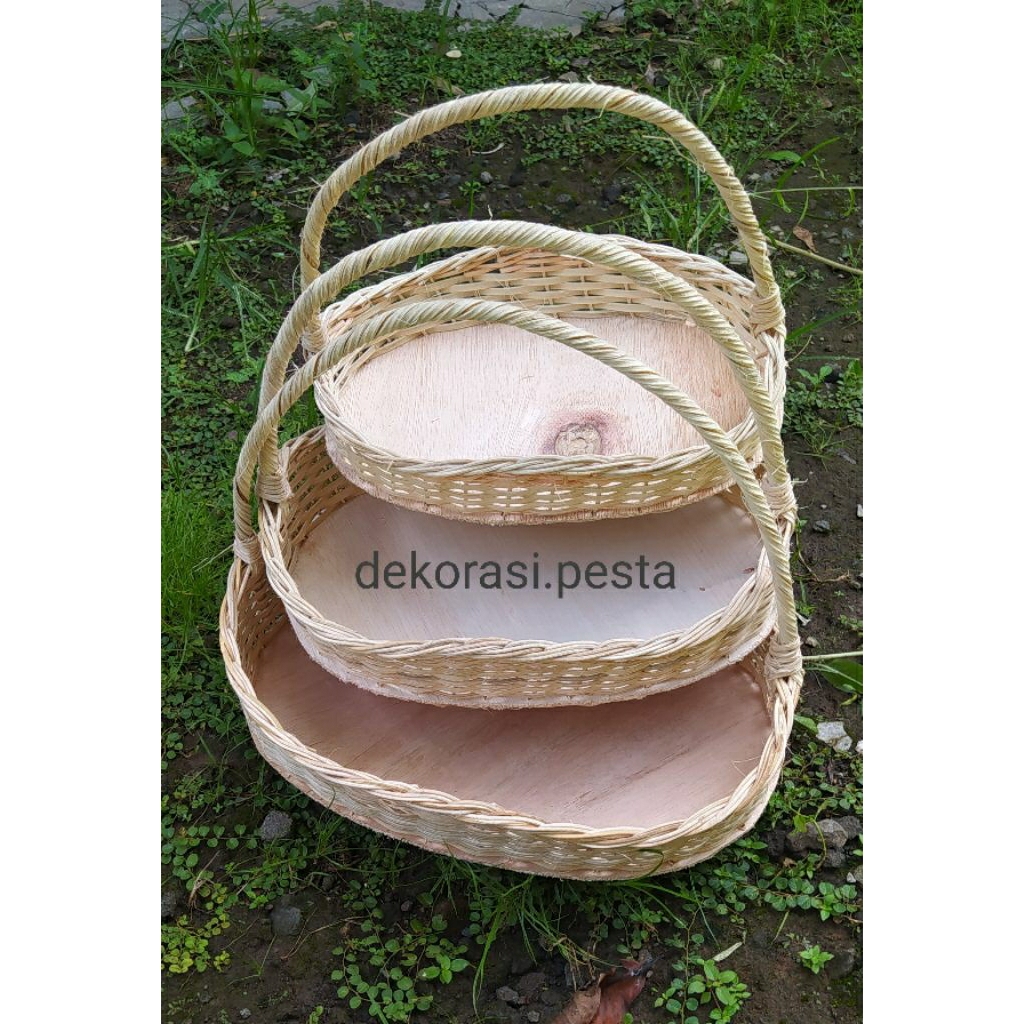 keranjang rotan tangkai ombak seserahan hampers