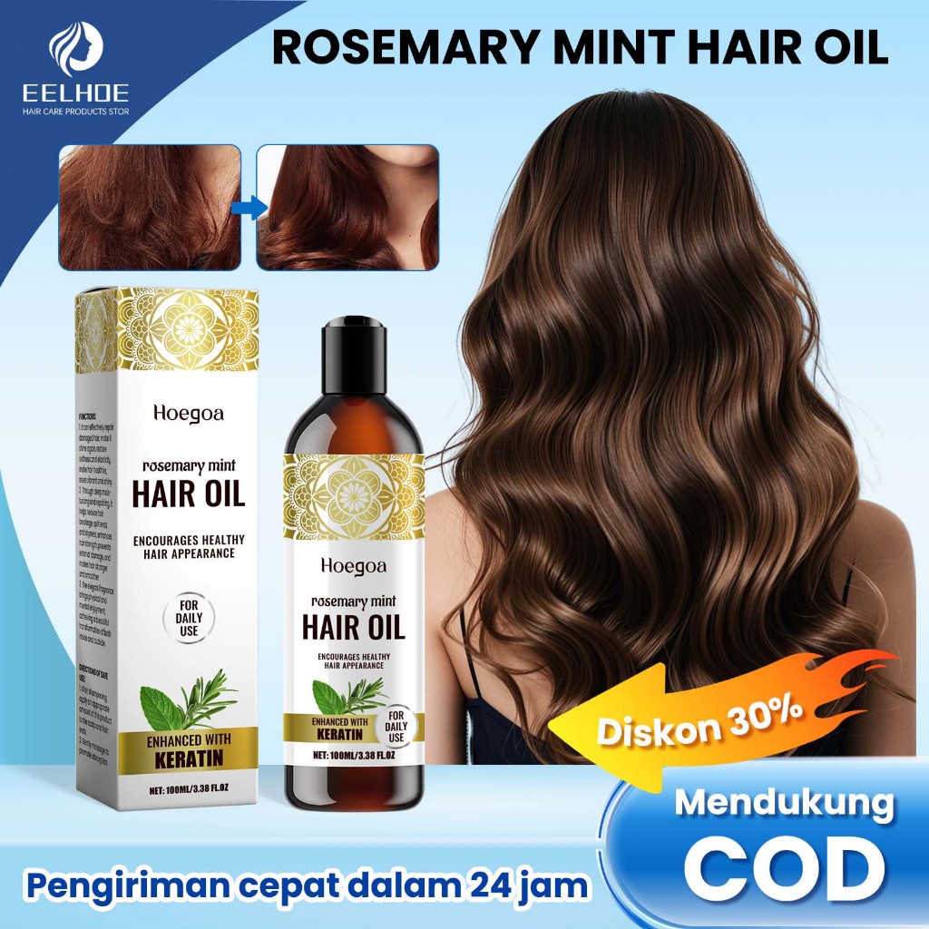 Hoegoa rosemary hair oil 100ml Rosemary Mint Hair Oil Minyak Rambut Rosemary mint anti-hair loss oil