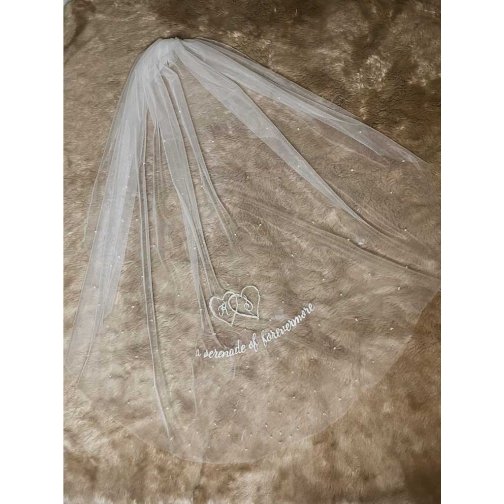 EMBROIDERED VEIL PAYET MUTIARA veil bordir payet mutiara wedding veil pengantin