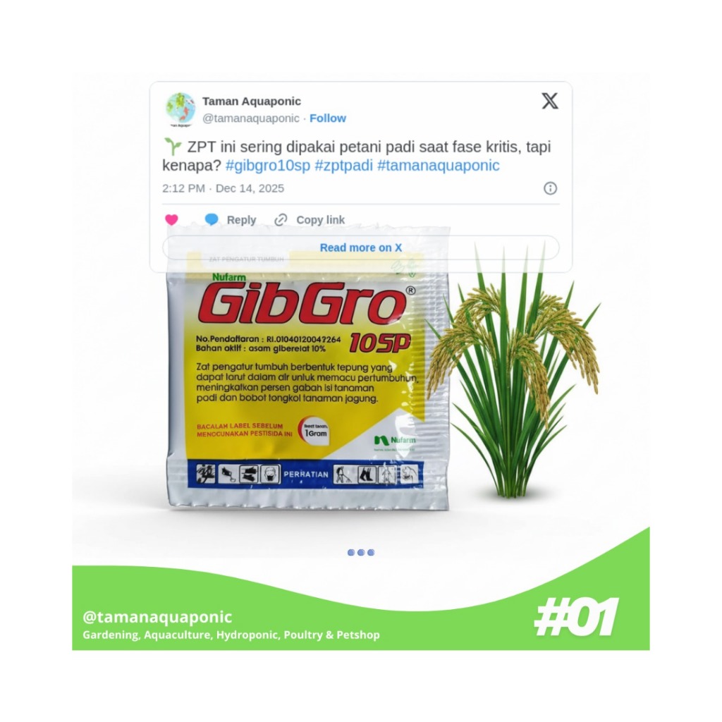 GibGro 10SP GA3 Sachet ZPT Tanaman Nufarm