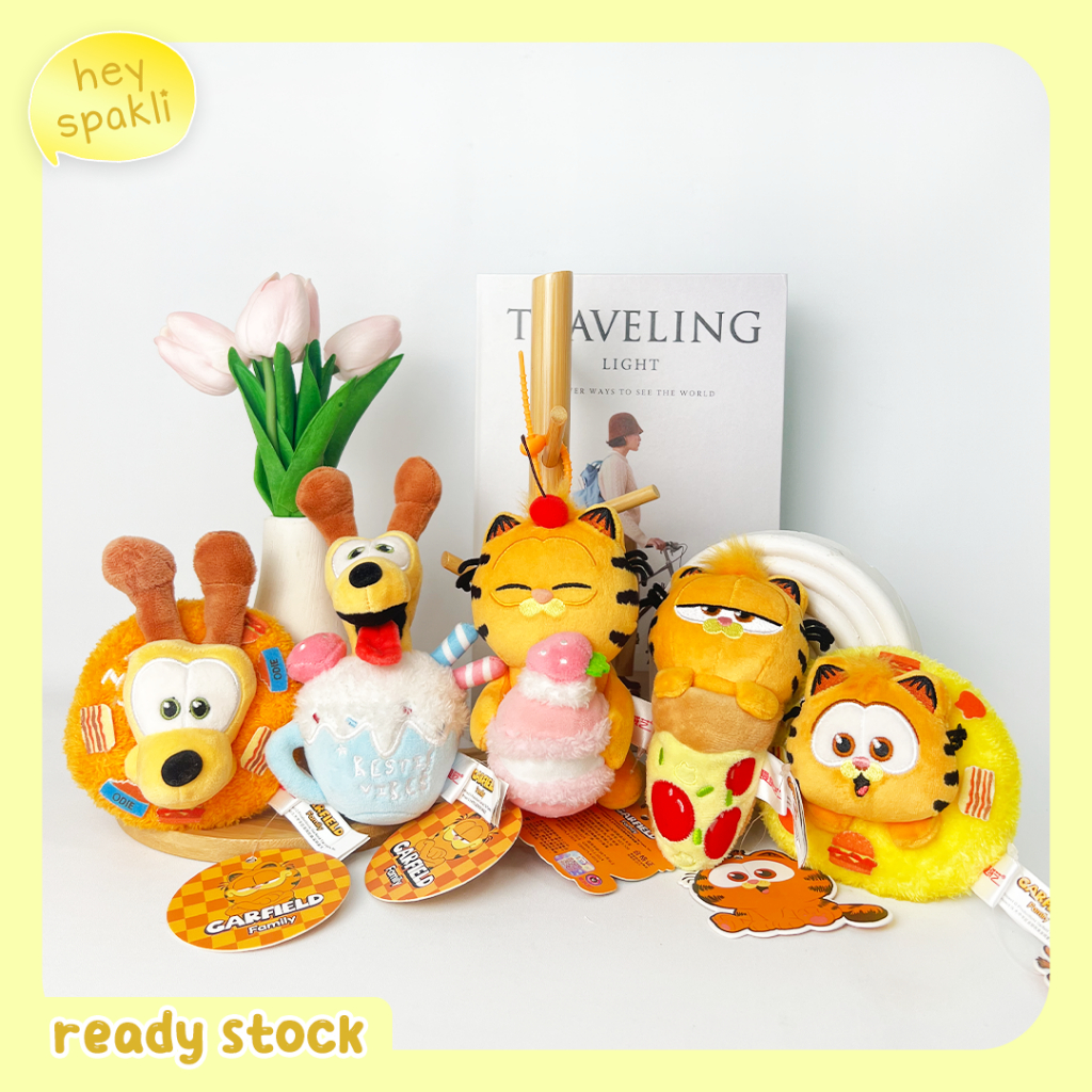 gantungan kunci / earphone bag - garfield family karakter kartun kucing plush keychains - G005