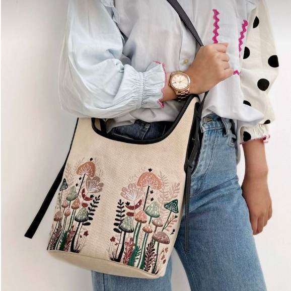 Timeless Premium Local Bag | Canvas Mix Leather | SELARAS TOTEBAG BY BENTANG MAYA