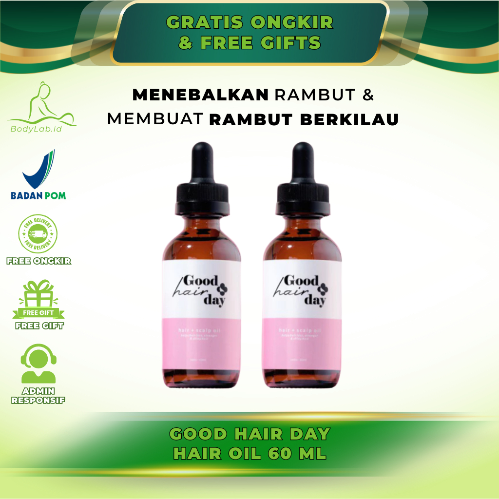 GOODHAIRDAY- Hair Oil For Hairgrowth (FREE GIFT) ANTI RONTOK 60 ML / Perawatan rambut mengembang / H