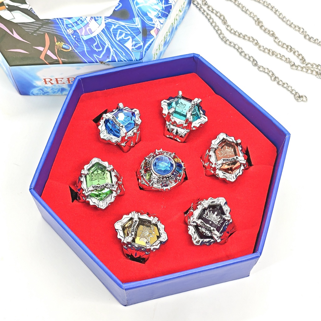 Aksesoris Set cincin vongola 7 in 1 anime katekyo hitman reborn