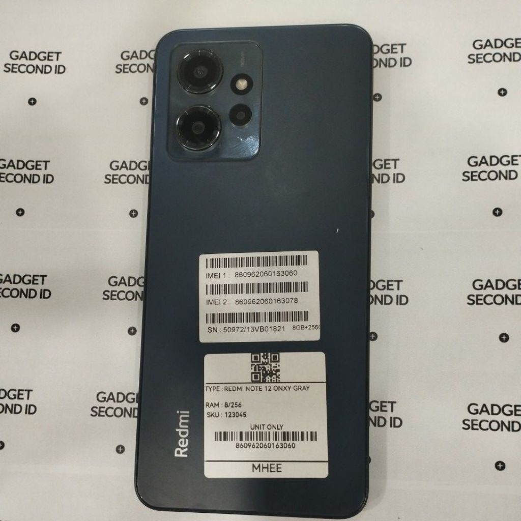 HANDPHONE SECOND REDMI NOTE 12 ONXY GRAY RAM 8/126 ORIGINAL